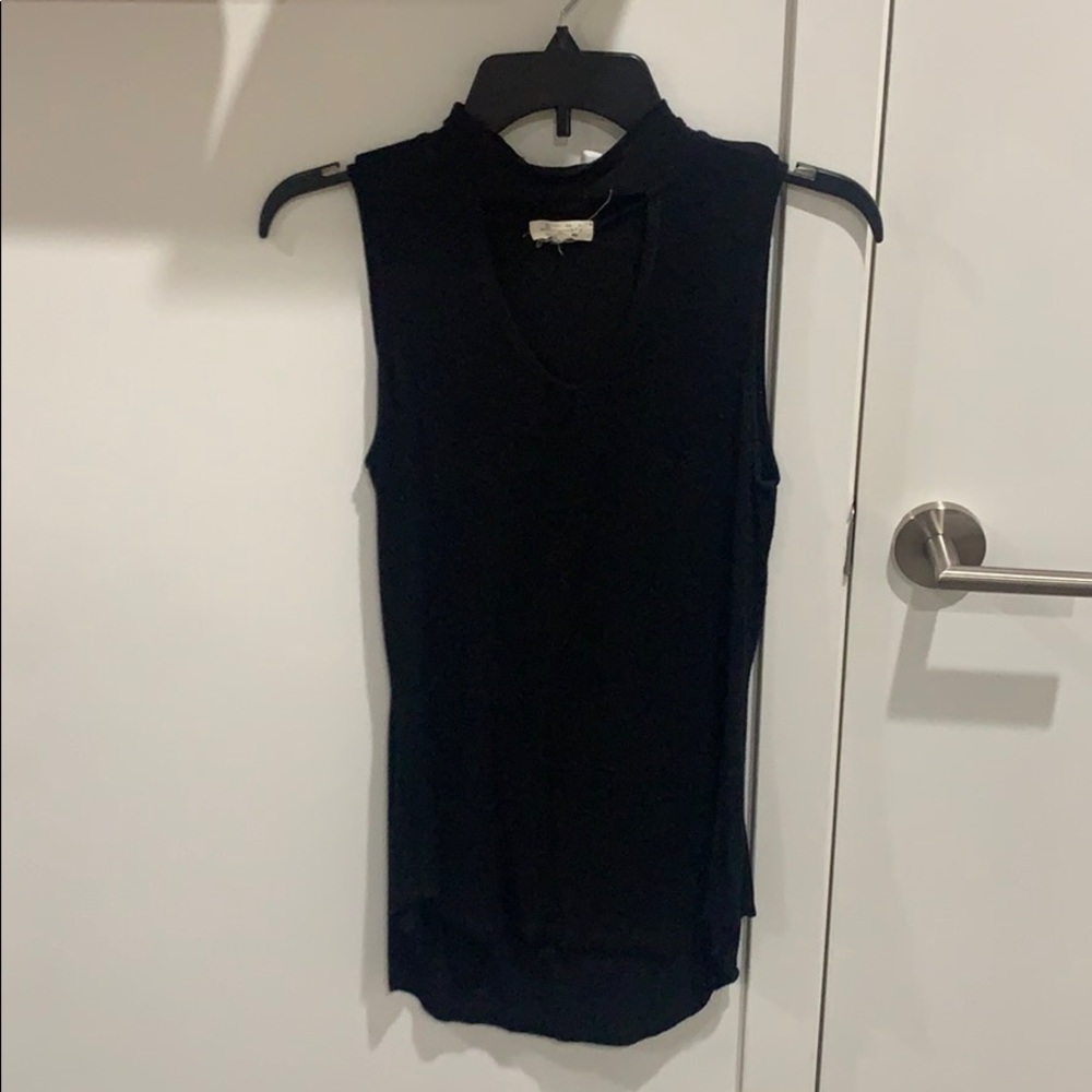 Halter top with deep v neck opening